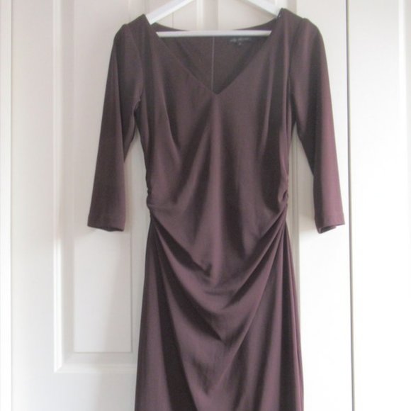 David Meister Burgundy Draped Dress  Size US 6 - Picture 2 of 8
